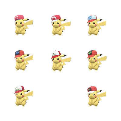 Pikachu Bundle (Non-shiny, 8 Forms)