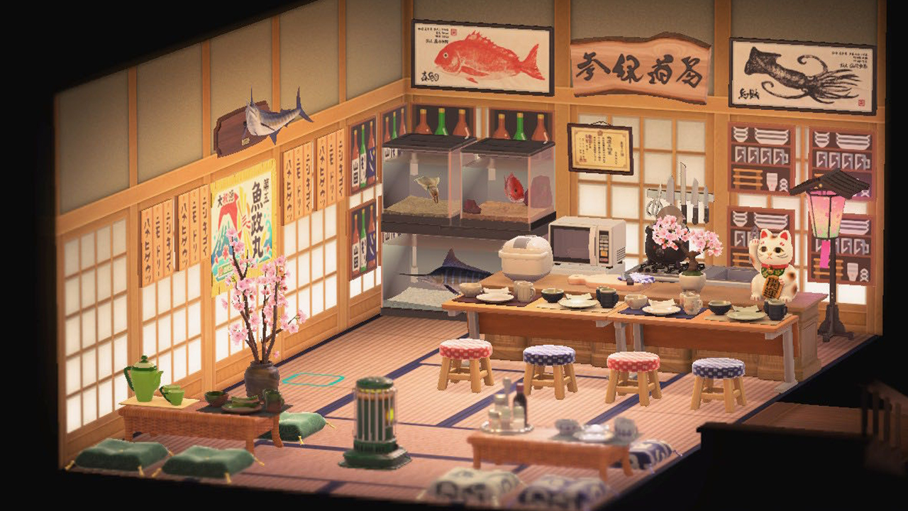 Japan Bistro Furniture Sets (54 Items) ACNH Theme Animal Crossing